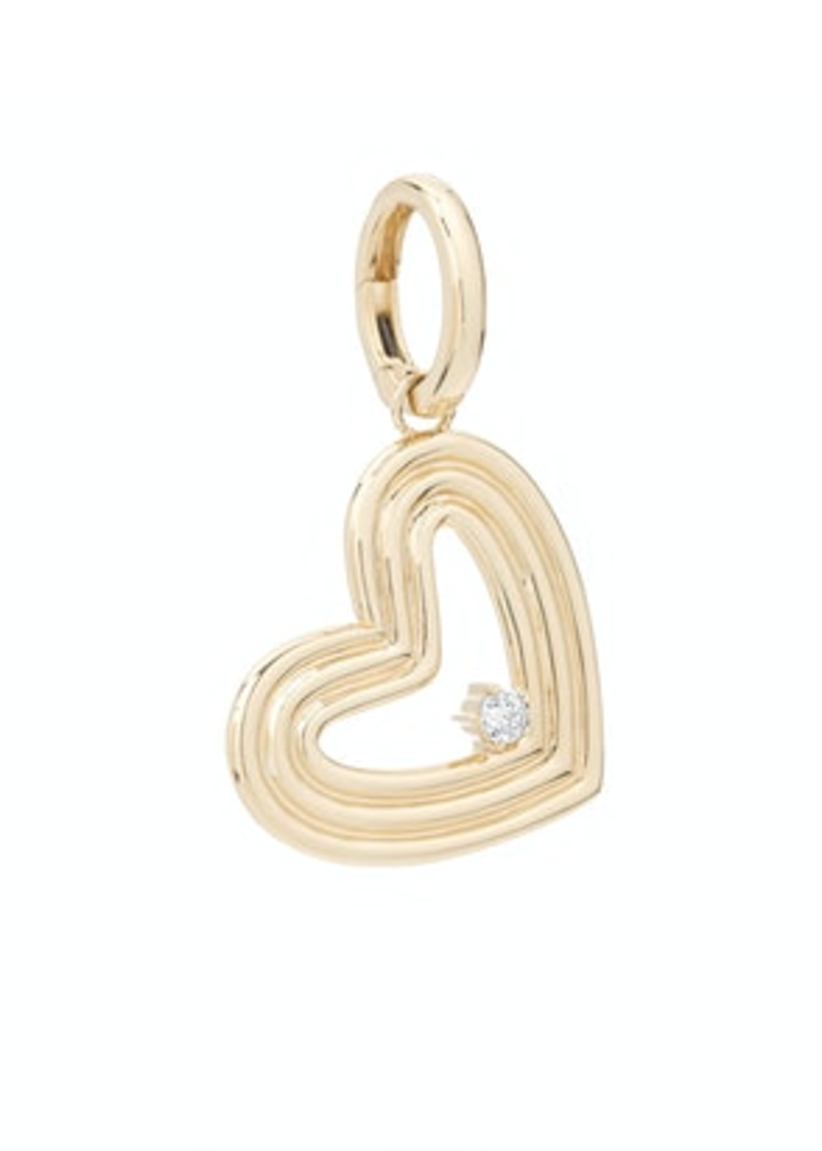 Groovy Large Diamond Heart Charm Y14