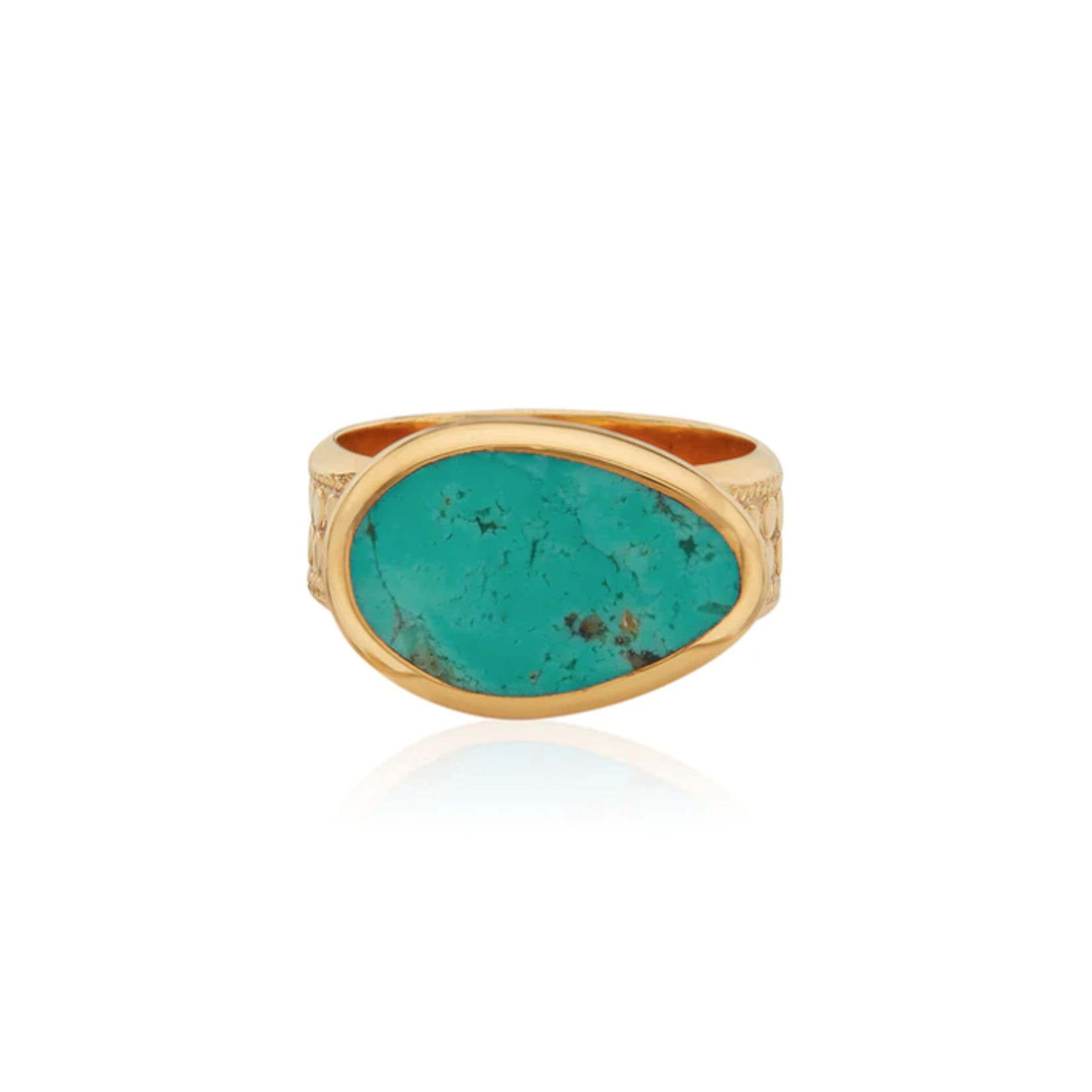 Turquoise Asymmetrical Cocktail Ring - 18k GP