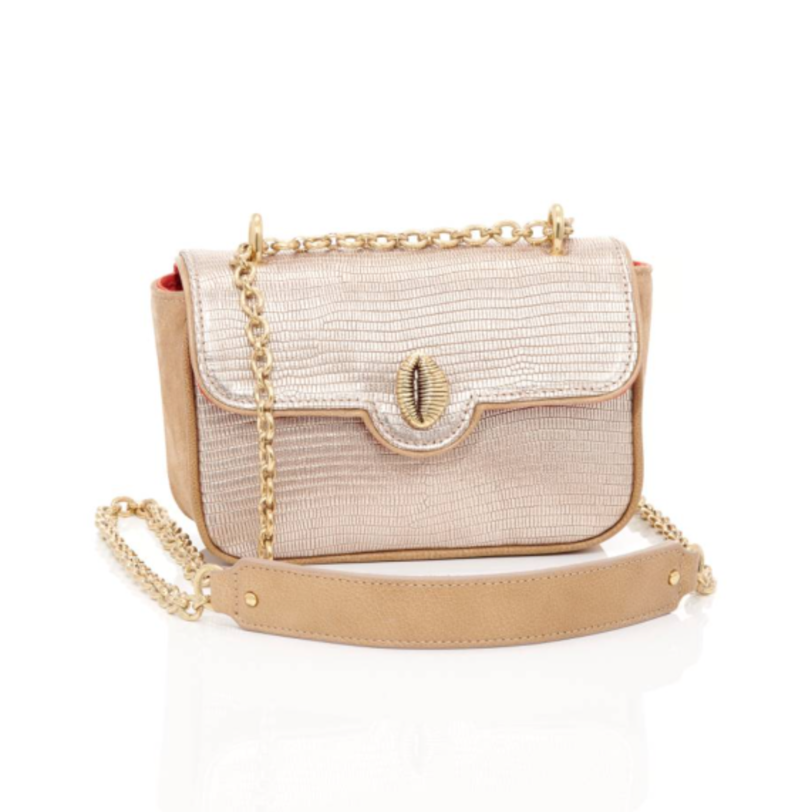 Plat leather crossbody bag