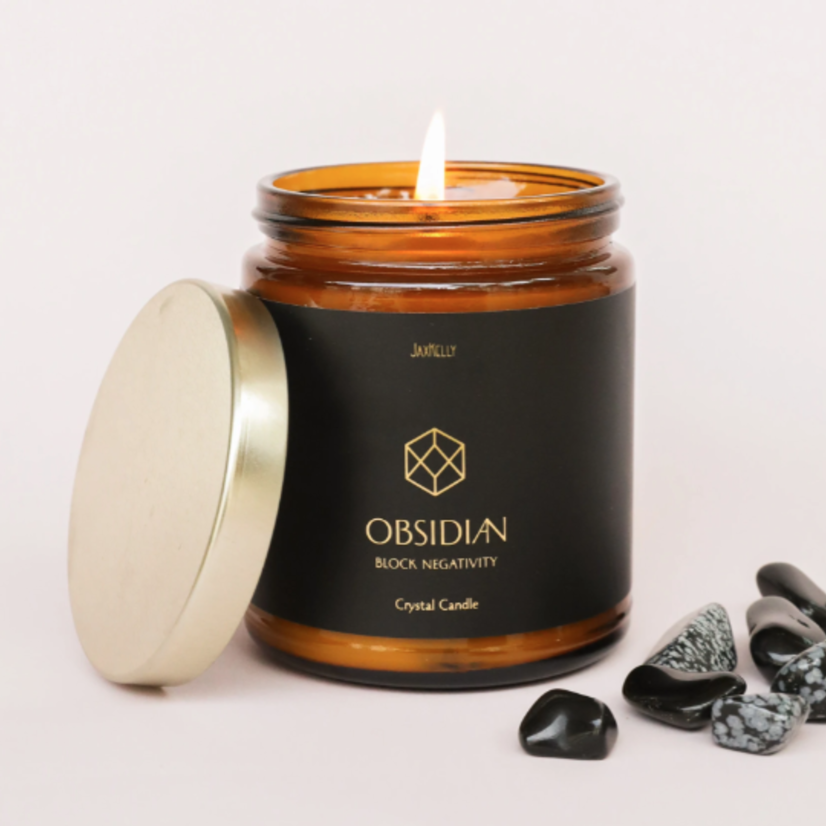 Amber Crystal Candle