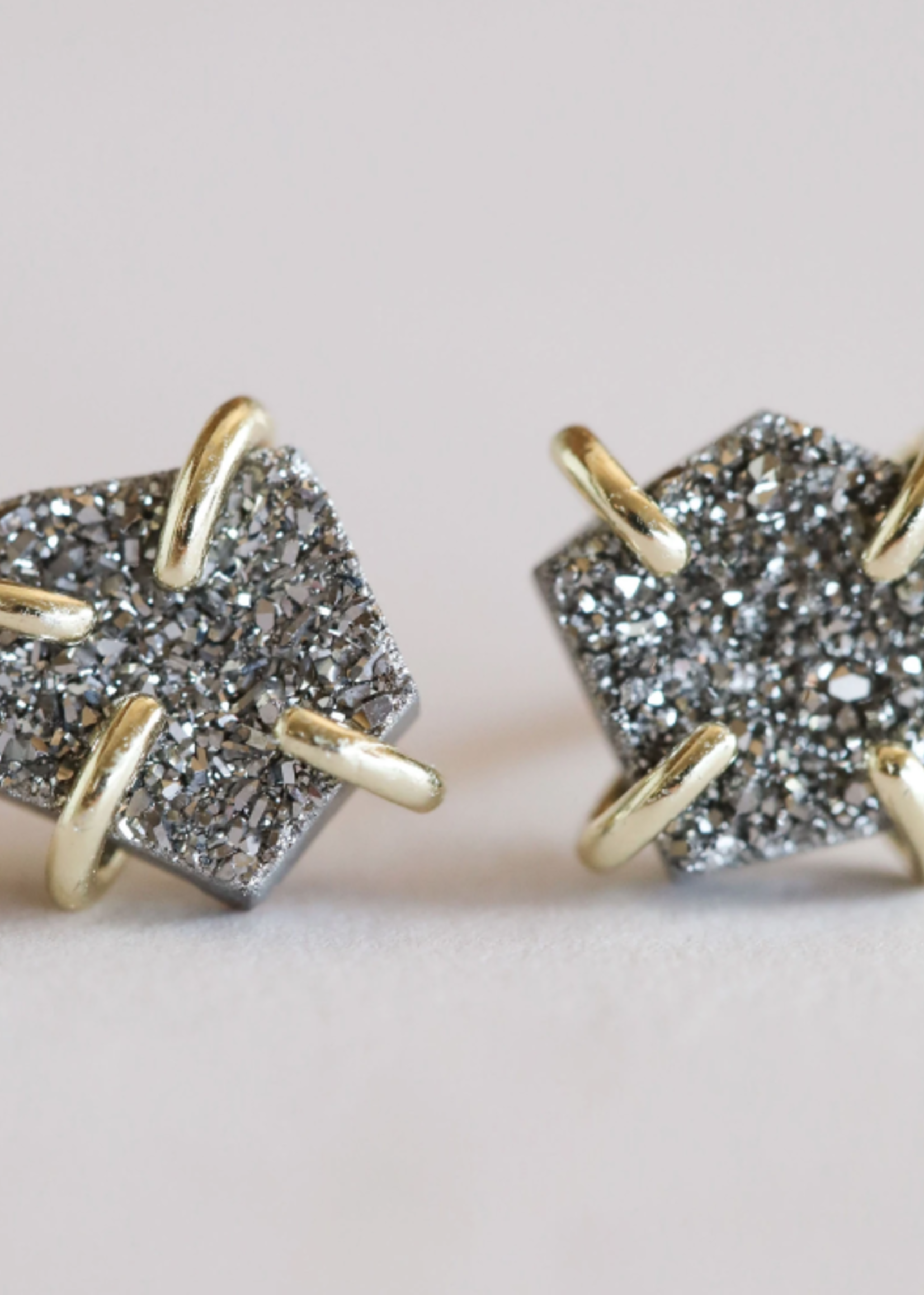 Druzy Prong Studs
