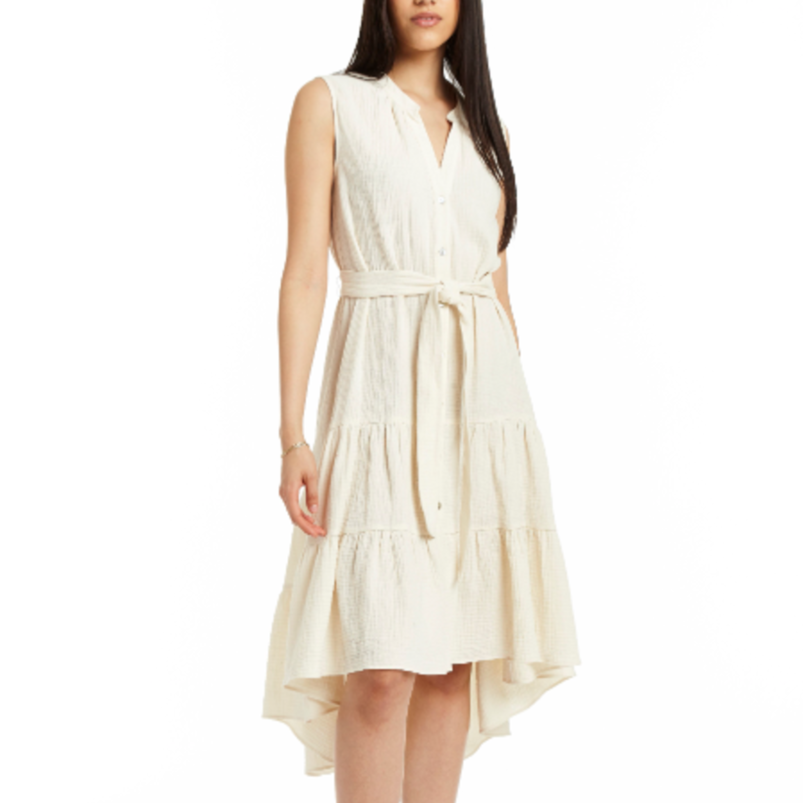 Josephine Tiered Button Up Tank Dress - The Beach Nut