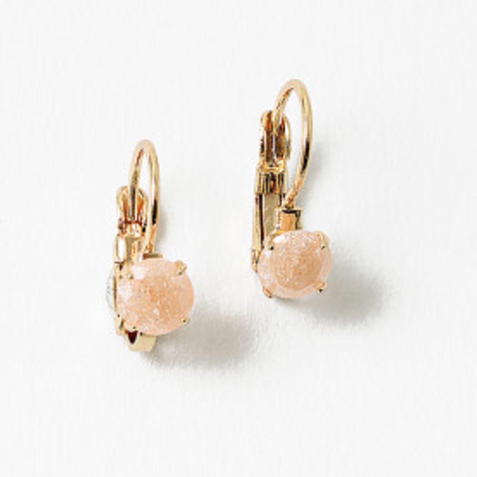 Peach Ice Stone Earrings