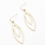 Simple Textured Double Marquise Earrings