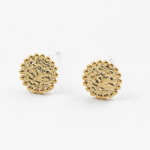 Gold Dipped Textured Disc Studs