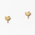 Tiny Gold Dipped Palm Tree Studs