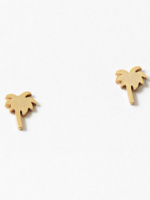 Tiny Gold Dipped Palm Tree Studs