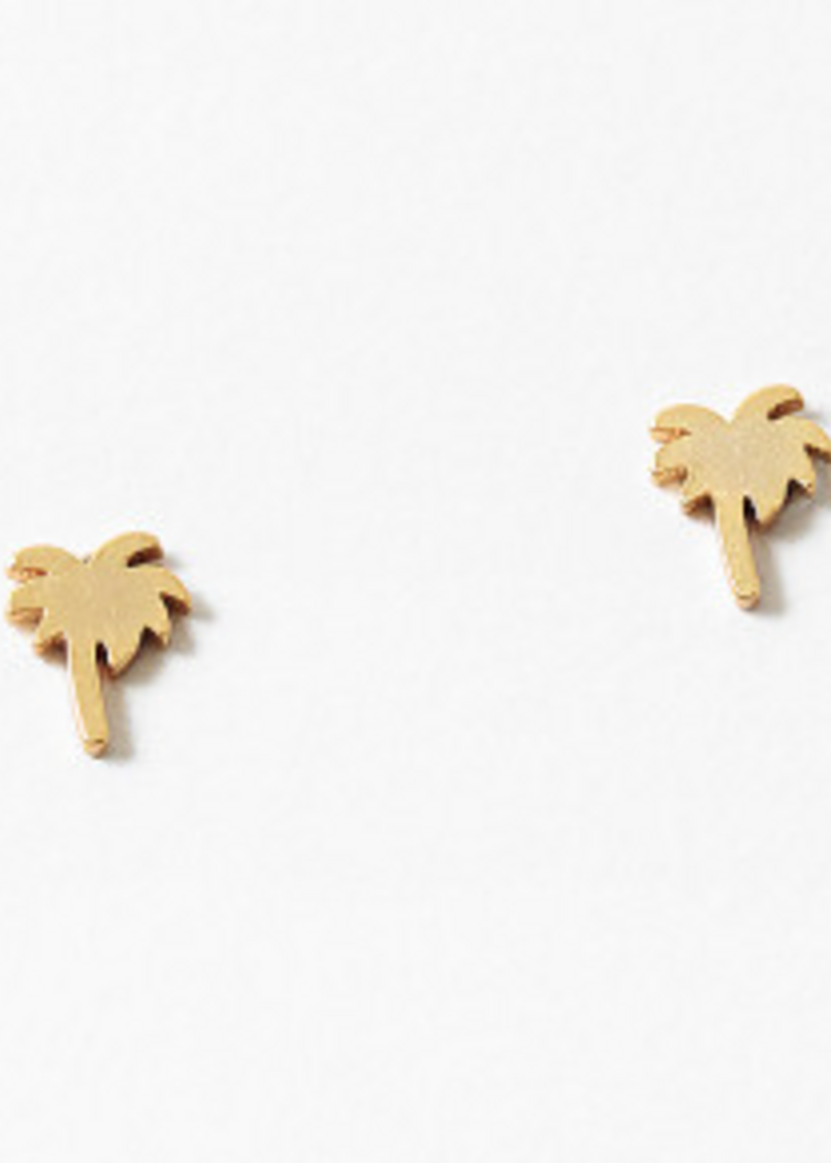 Tiny Gold Dipped Palm Tree Studs