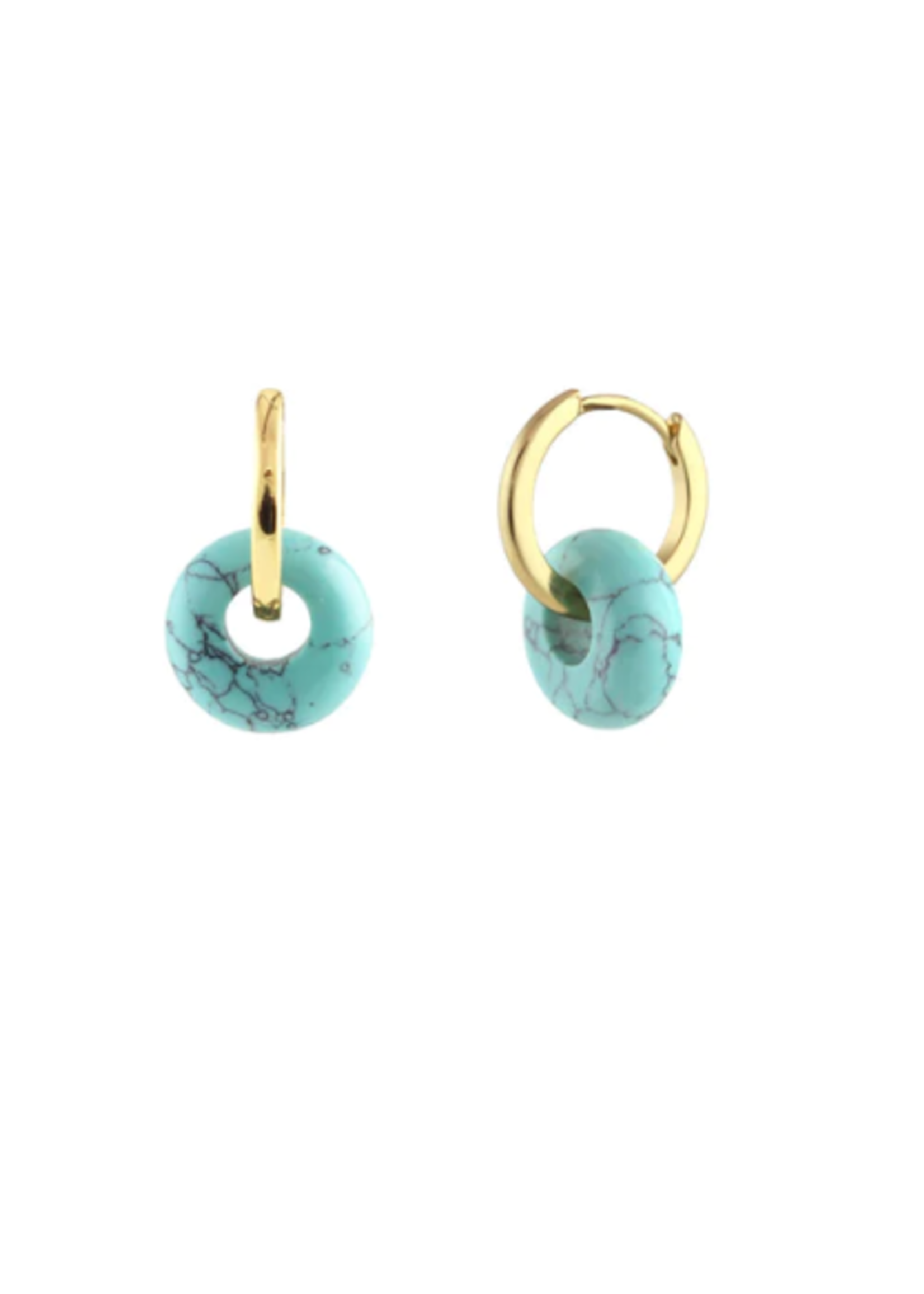Gemstone Donut Huggie Hoop