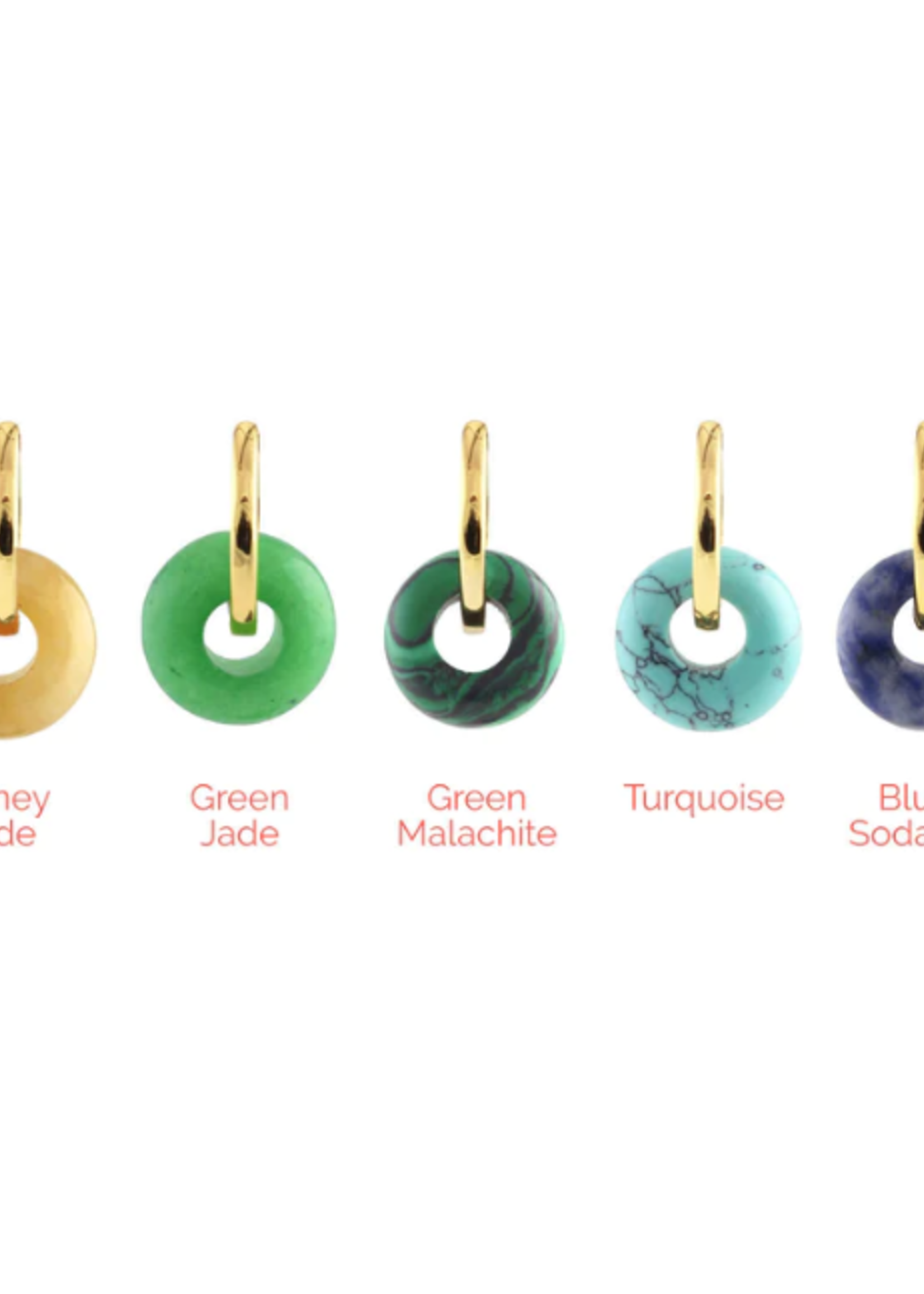 Gemstone Donut Huggie Hoop