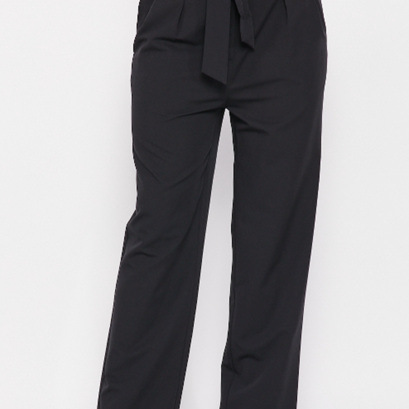 TheMogan Women's Bow Belt Stretch Crepe Tapered Leg High Waisted Trouser  Pants - Walmart.com