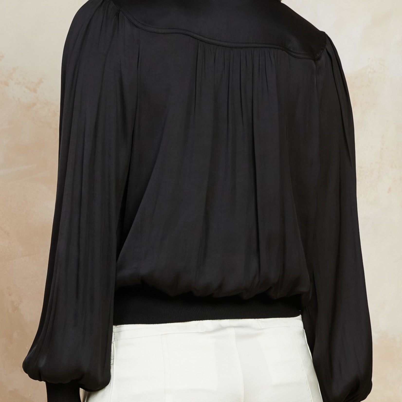 Longsleeve Surplice Top w/ Lace