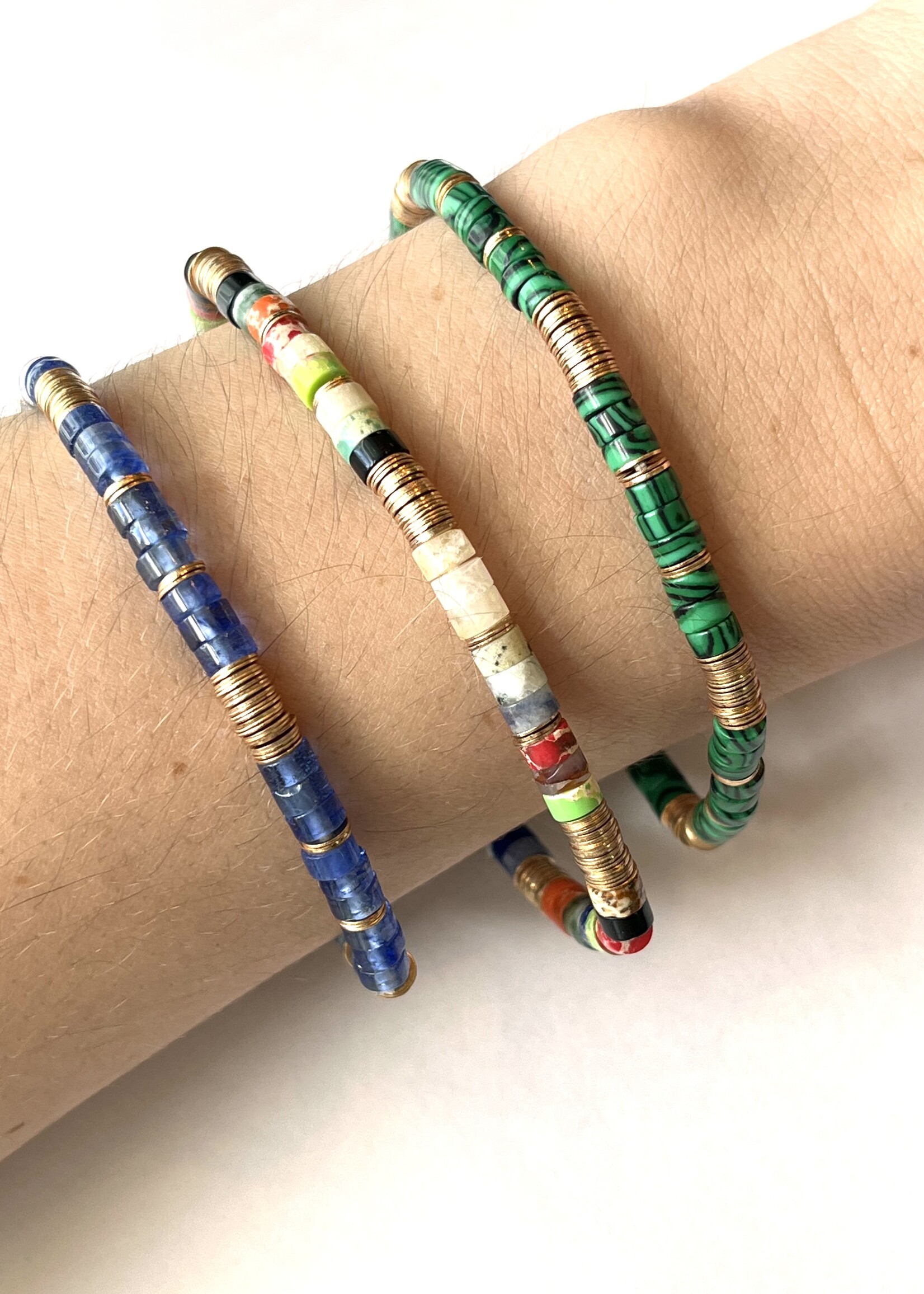 Marble Beaded Stretch Bracelet