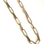 Long Gold Chunky Paperclip Necklace
