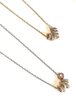 SS Dainty Chain Necklace w/ Mixed Metal Beads