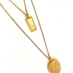 Simple 2 Layer Gold Dog Tag Necklace
