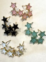 Triple Star Enamel Stud