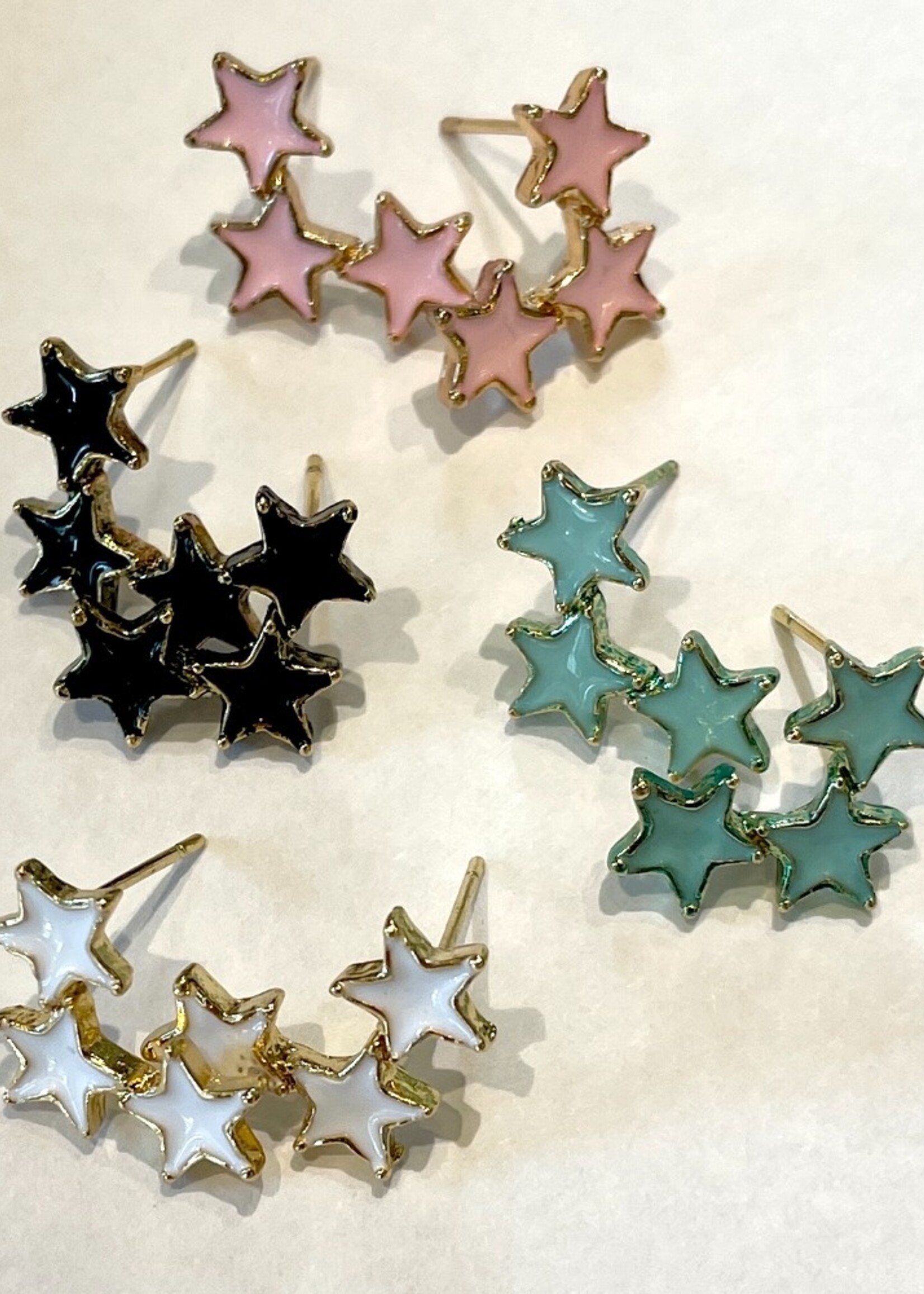 Triple Star Enamel Stud