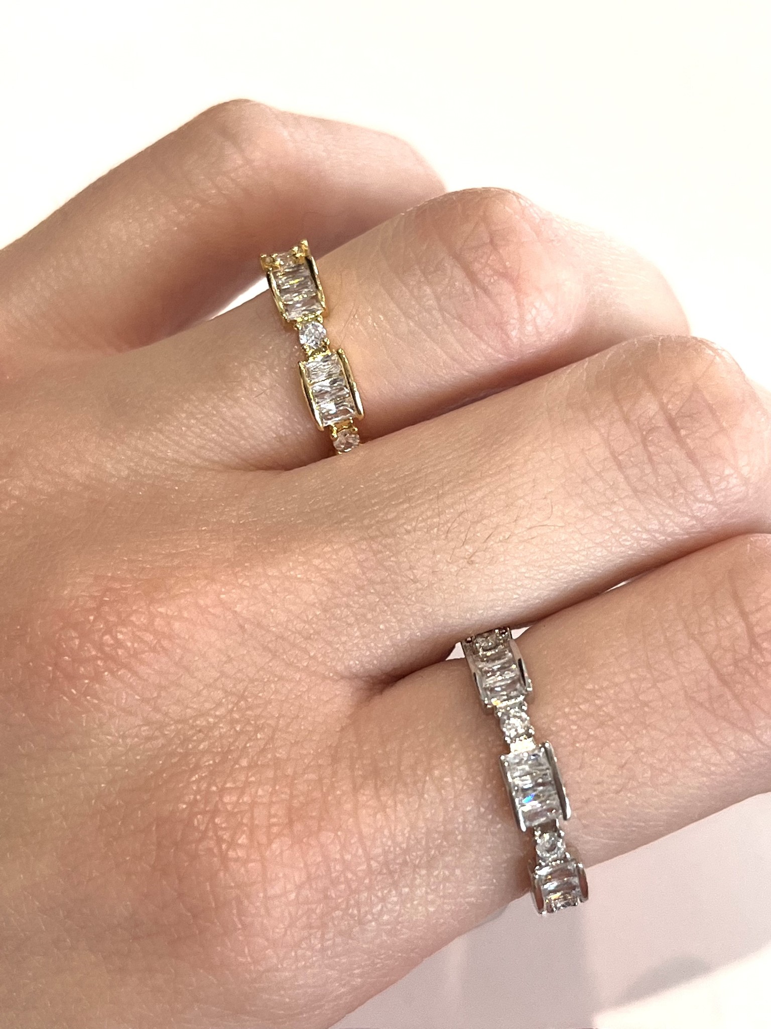 Cz baguette band ring sale