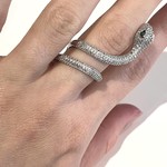 Full length cz snake ring
