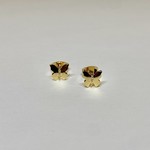 Dainty gold butterfly stud earring
