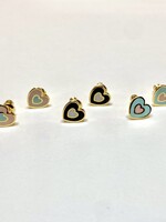 Enamel Heart Studs
