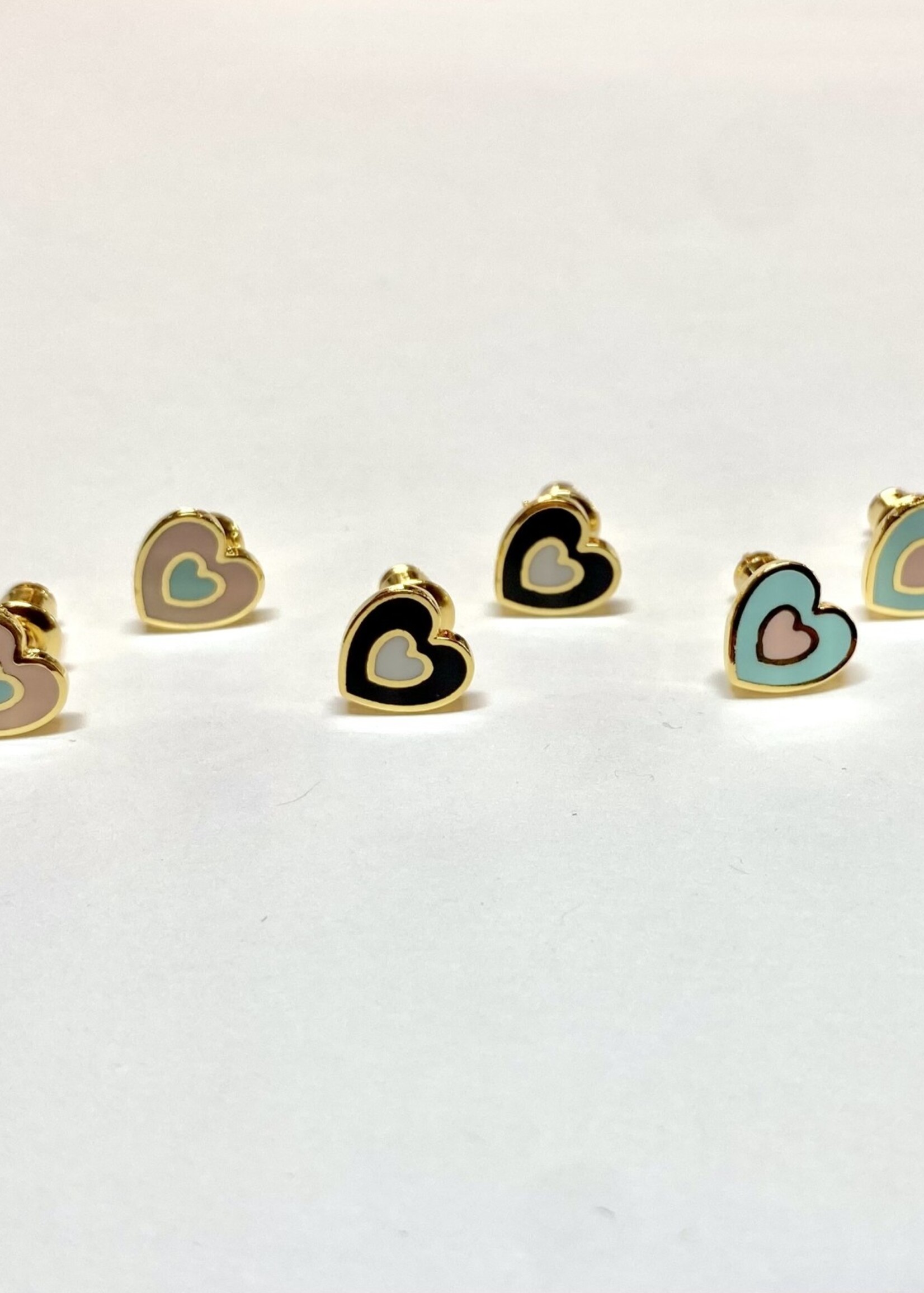 Enamel Heart Studs