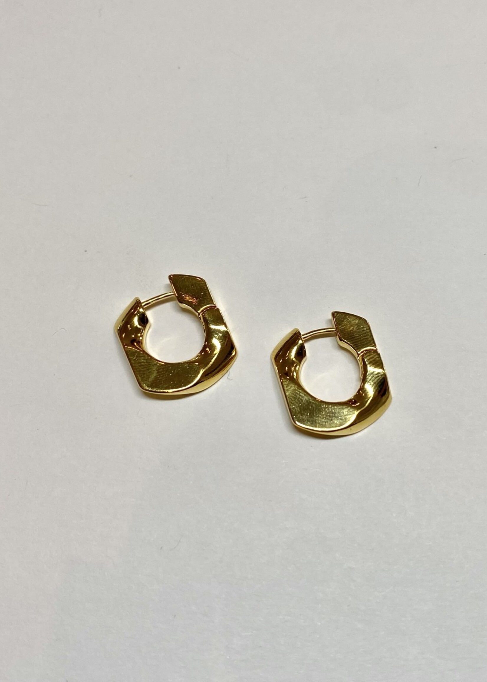 Single Chain Link Hoop 14K Gold Dipped