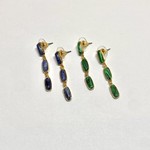3 Oval Stone Earrings