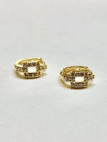 Pave Huggie w/ Small Rectangle
