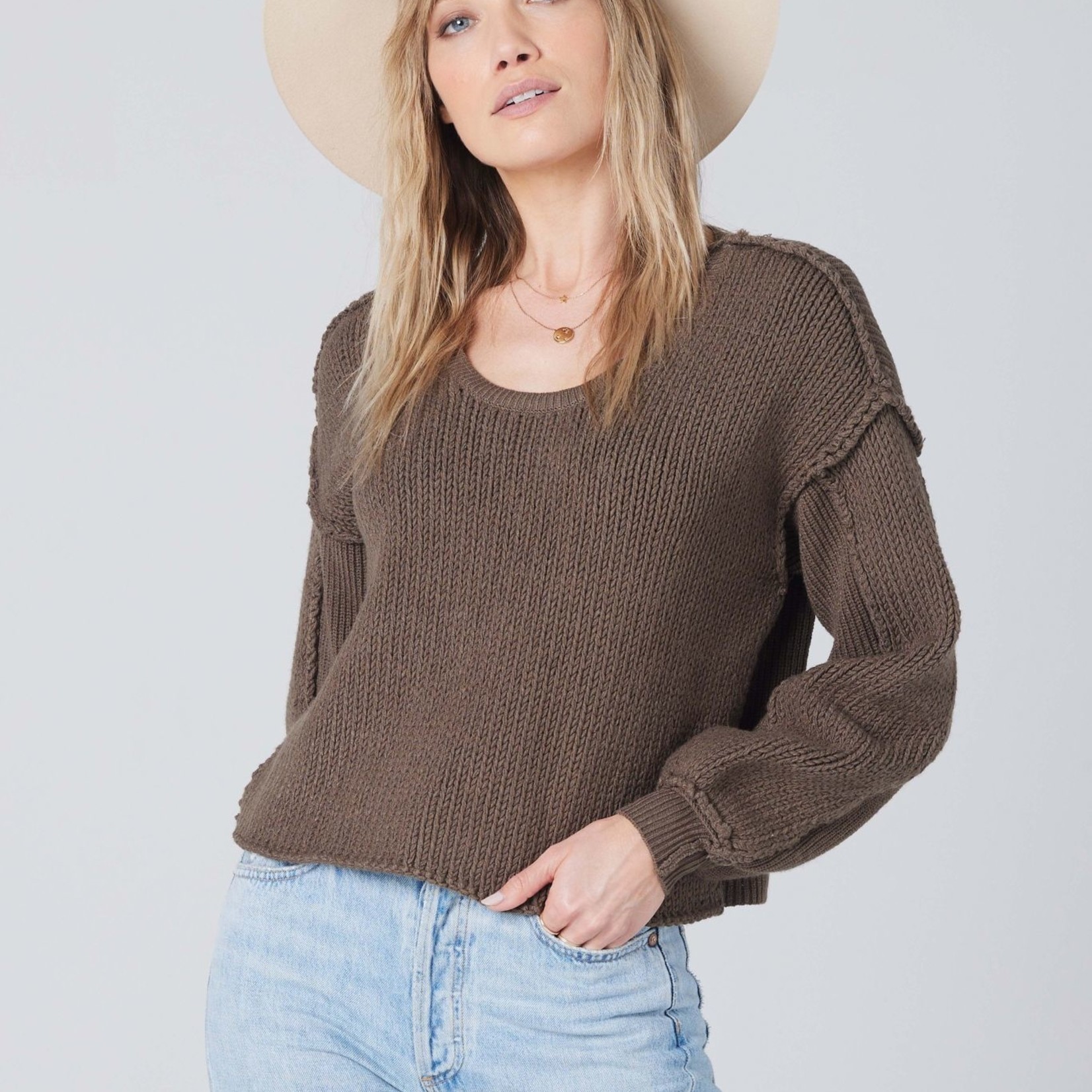 Drop Shoulder Knit Sweater