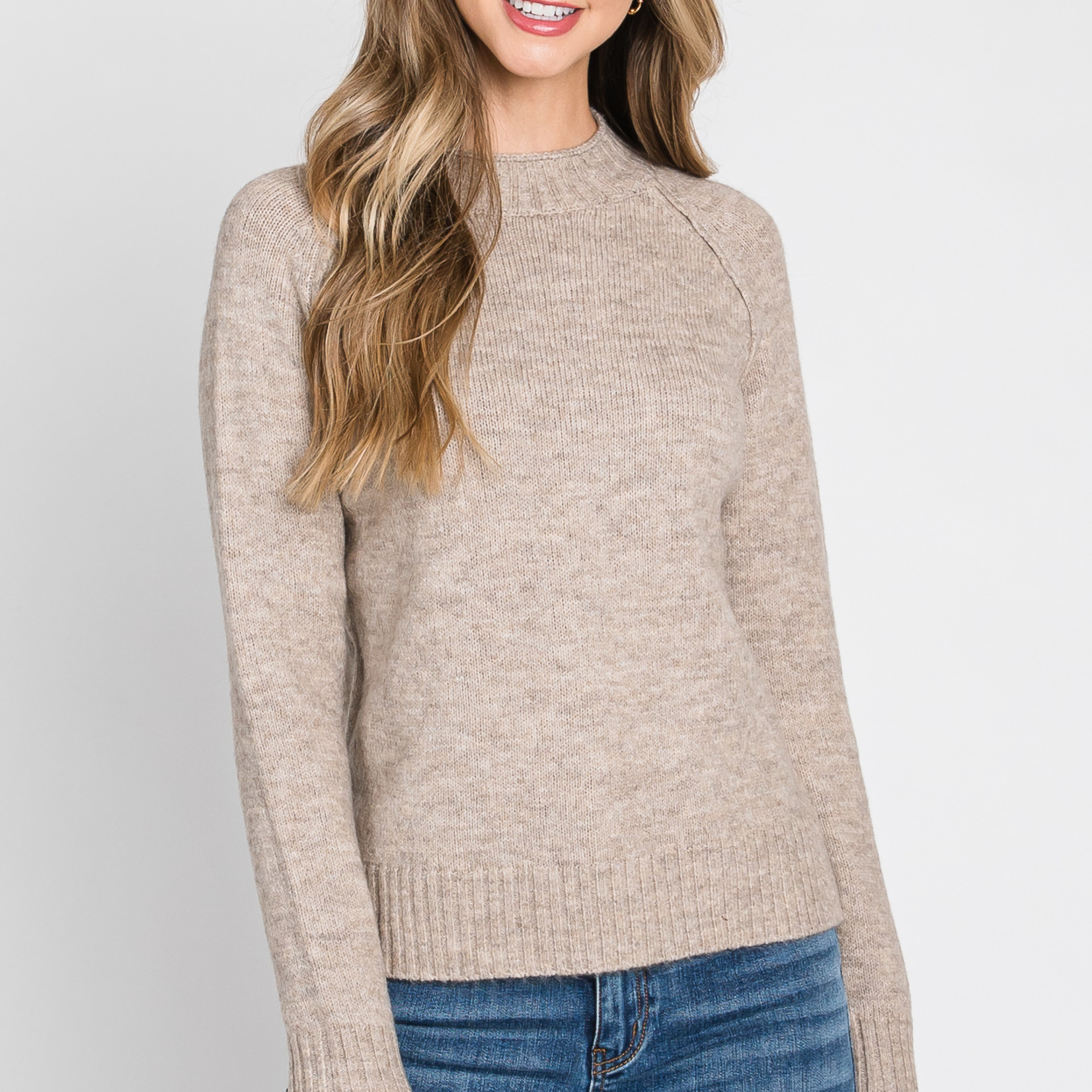 Mock-Neck Pullover Sweater