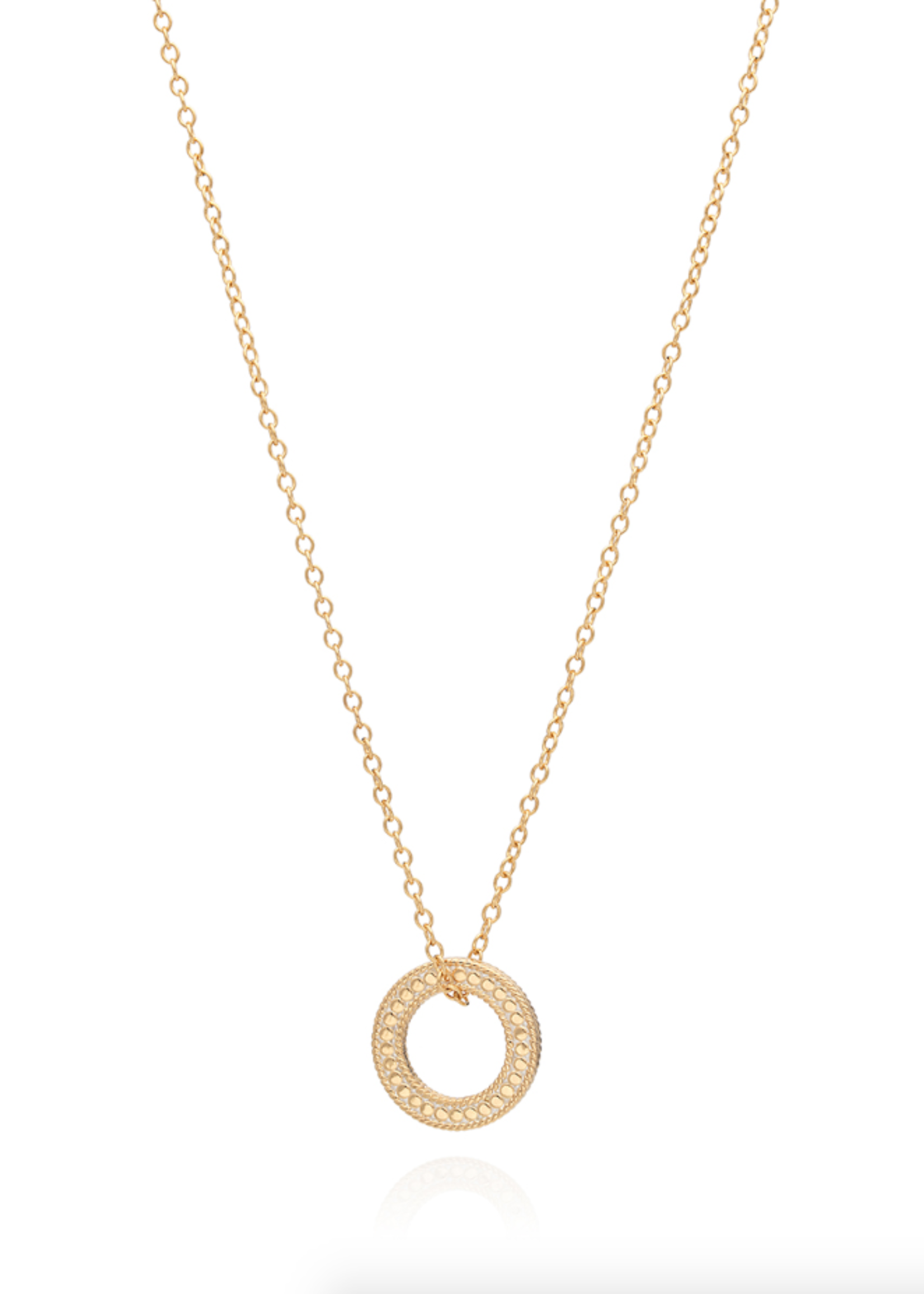 Circle of Life Open "O" Necklace, 16'-18', 18K GP