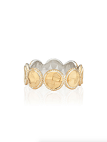 Hammered Multi Disc Ring 18K GP