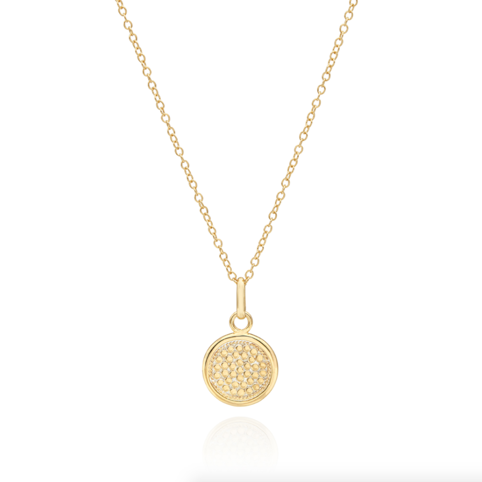 Classic Medium Circle Necklace, 16"-18", 18K GP