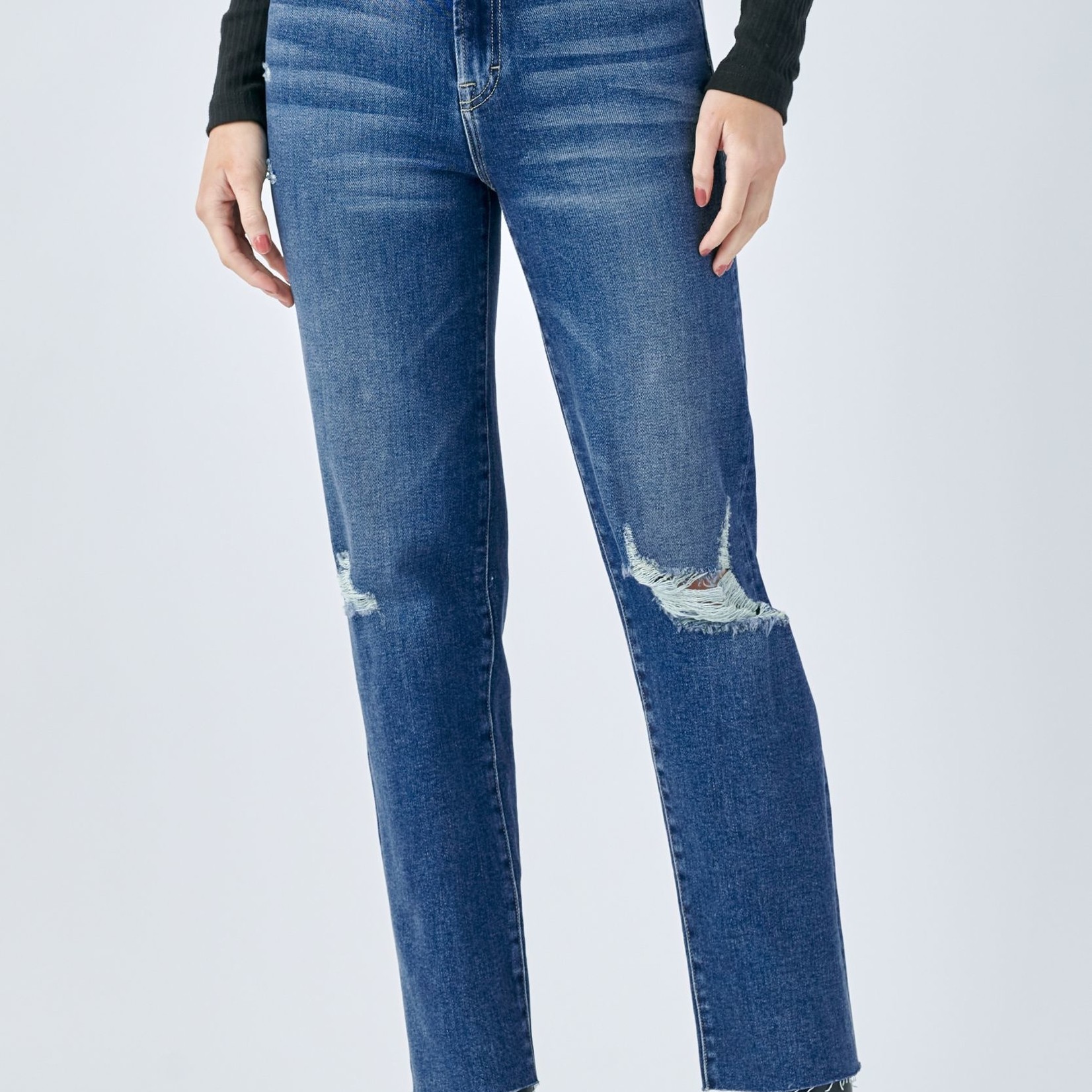 Classic Distressed Straight Leg Jean