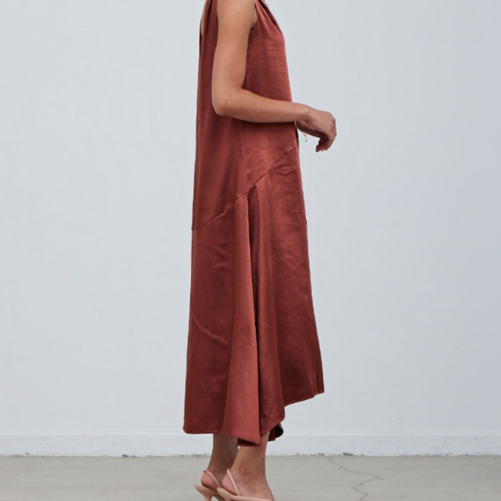 V Neck Satin Slip Dress