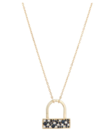 Night Sky Sapphire + Diamond Lock Necklace - Y14