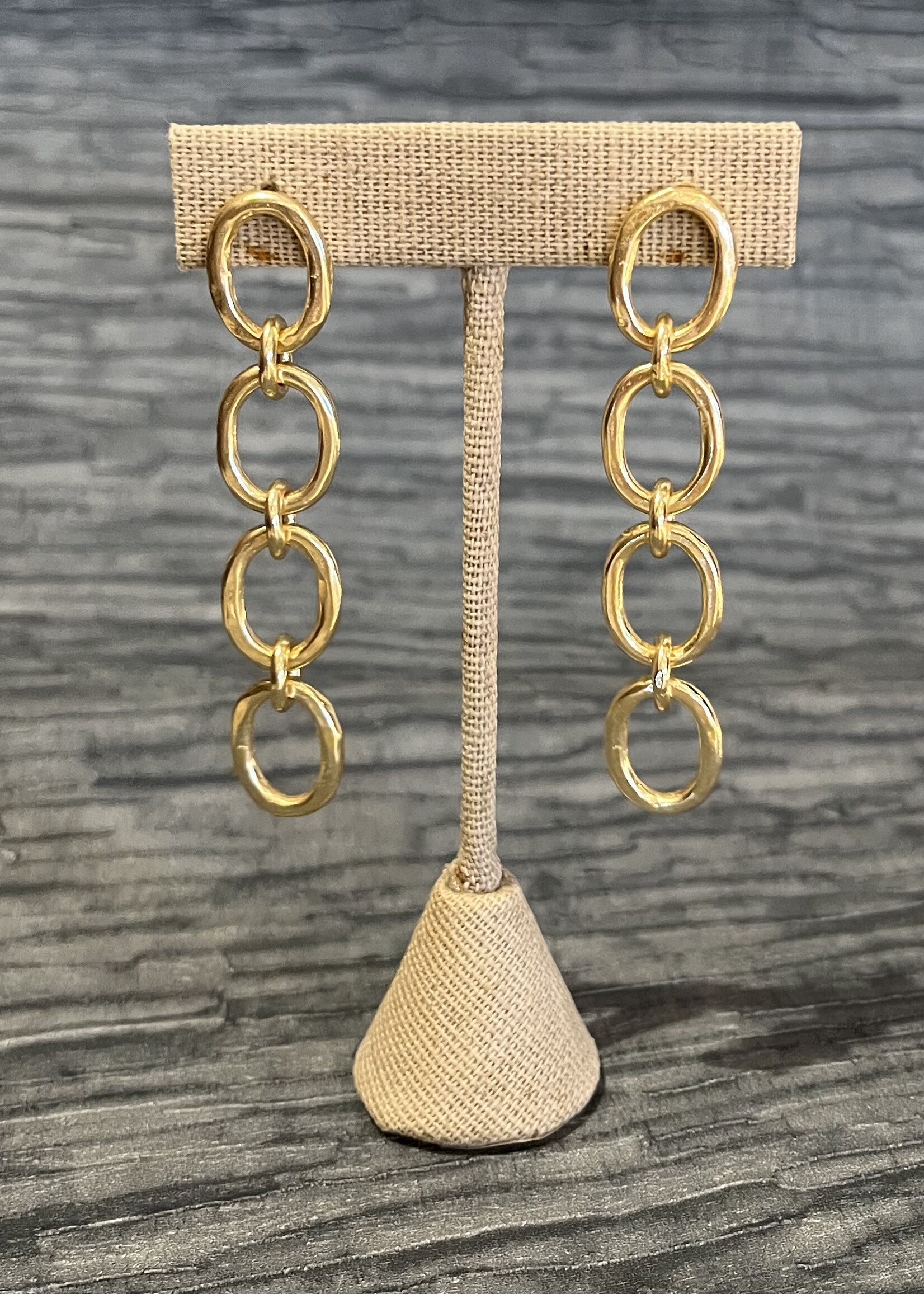 Ada Chain Link Drops - 18k Gold over Sterling