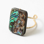 Rectangle Abalone Adjustable Ring