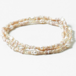 Set of 3 Bracelets Tan Bead and Pearl