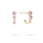 Pink Sapphire Diamond J Hoops