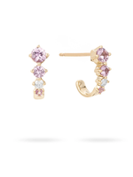Pink Sapphire Diamond J Hoops