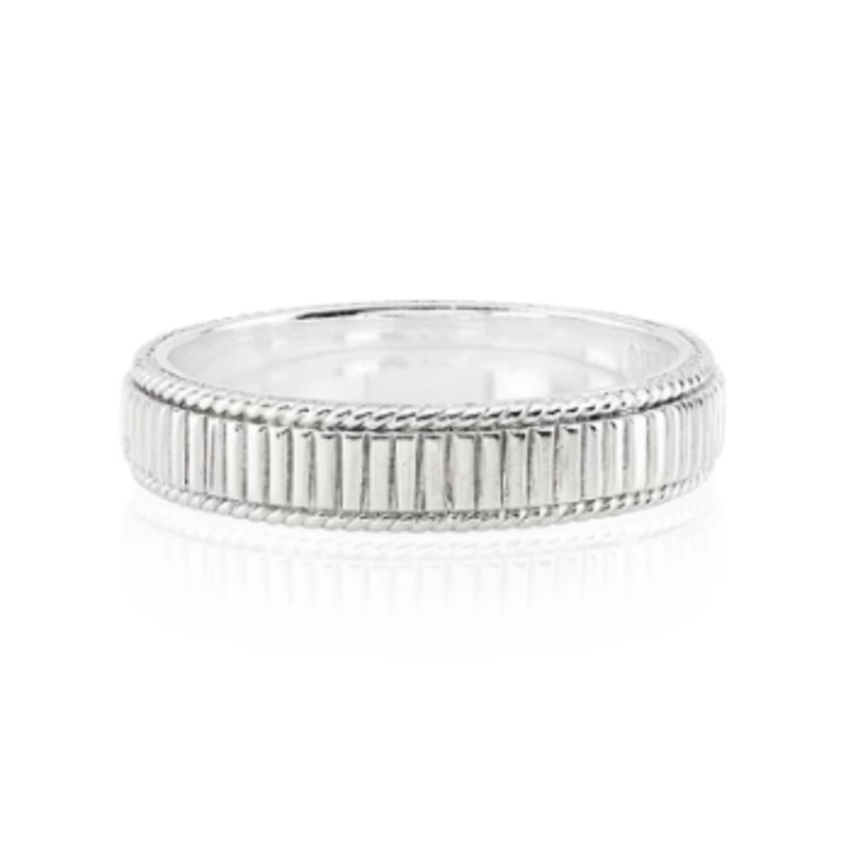 Ribbed Stacking Ring - Sterling Silver