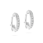 Pave Huggie Hoops - White Gold 14k