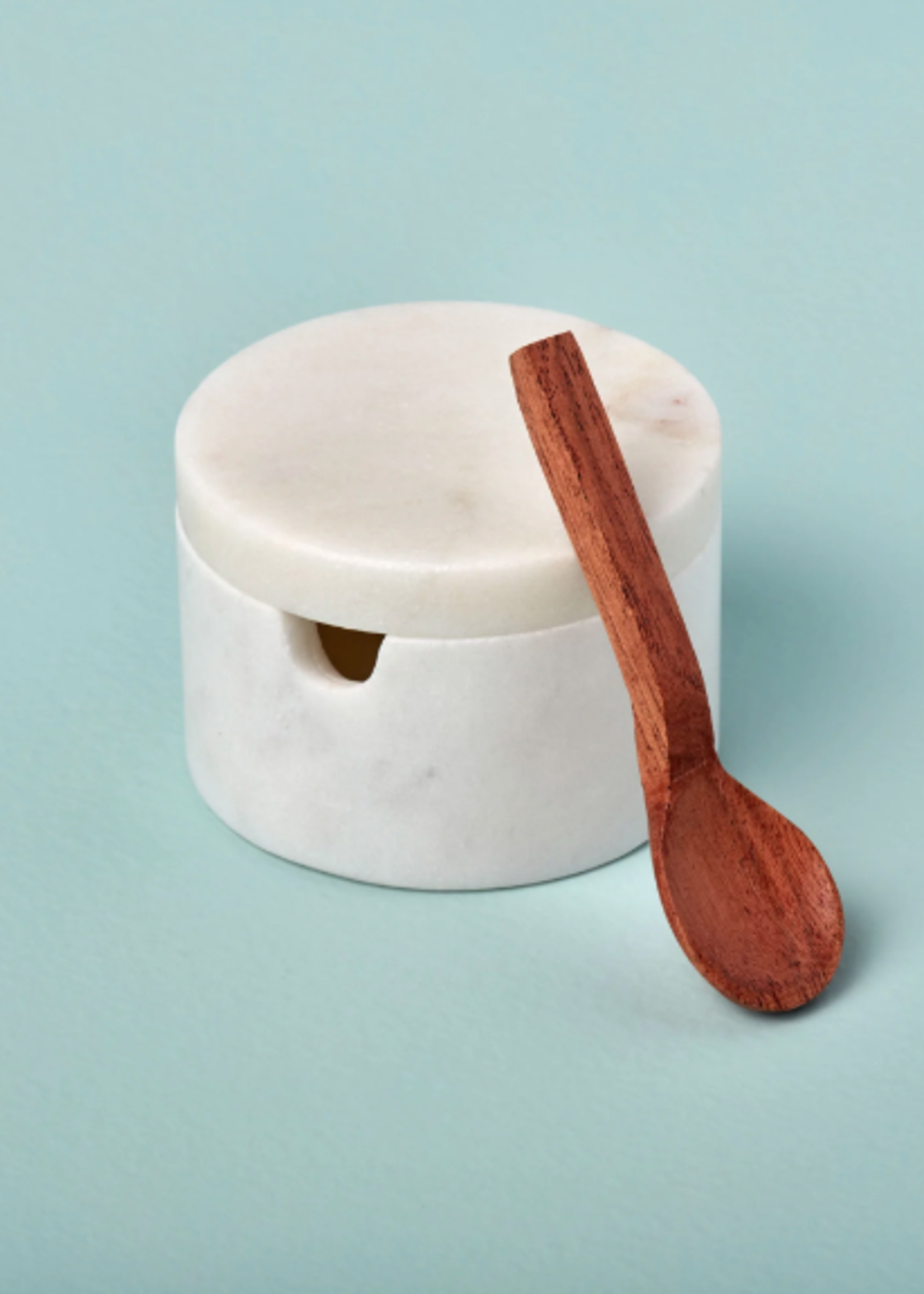 Marble Lidded Cellar W/ Spoon