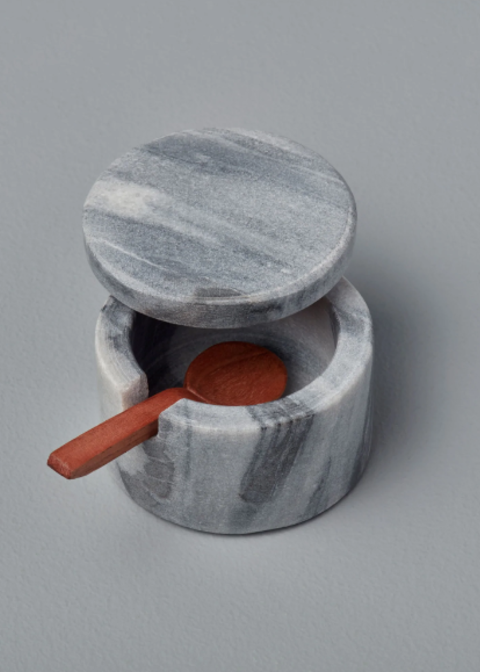 Marble Lidded Cellar W/ Spoon
