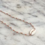 Pyla Pearl/Cowry Necklace Coral