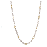 Twisted Link with Brass Ring Chain SS & Brass 18" Necklace