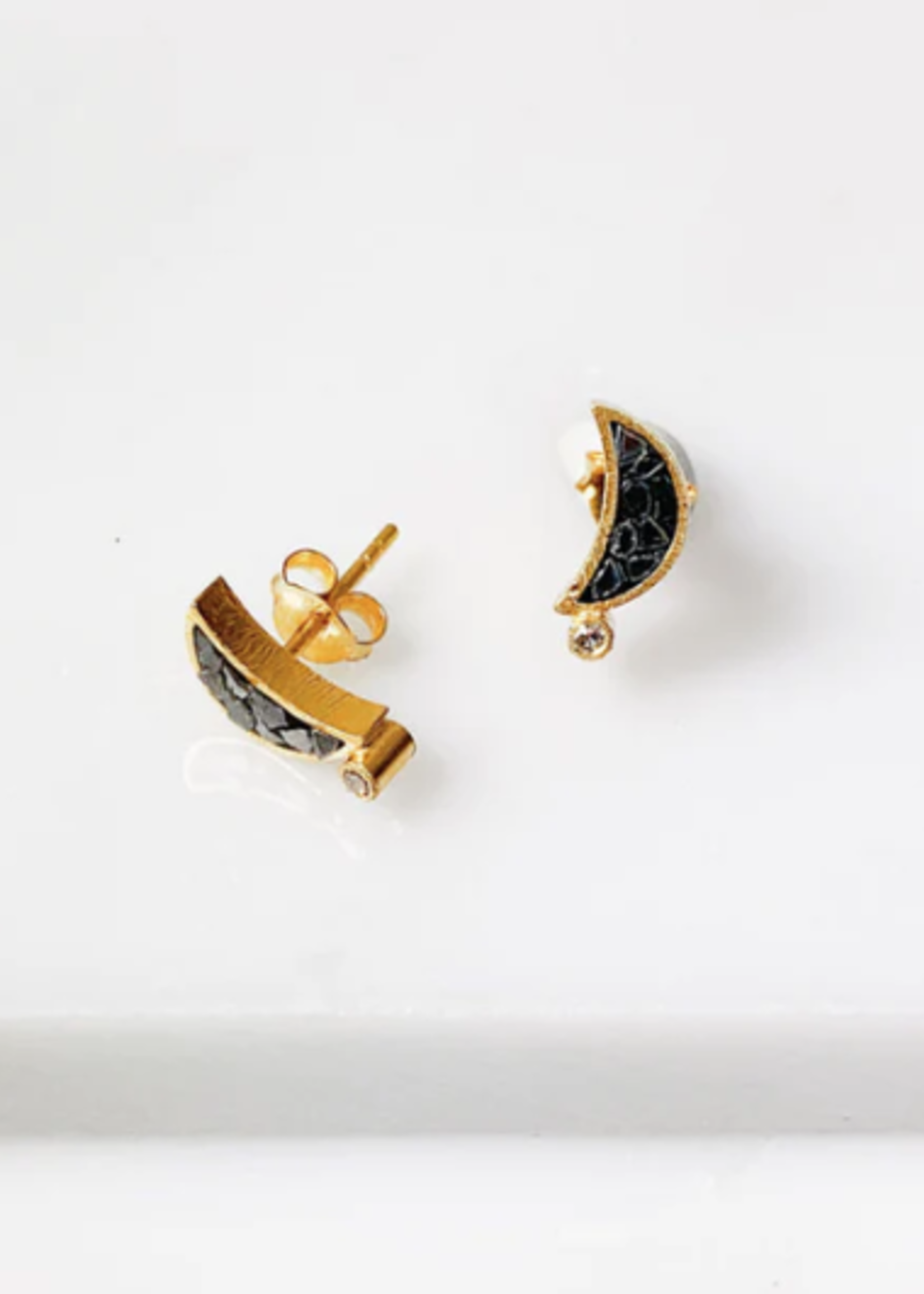 Deco Crescent Stud